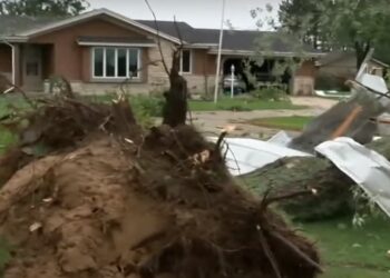 Storm damage possibly from confirmed tornado
