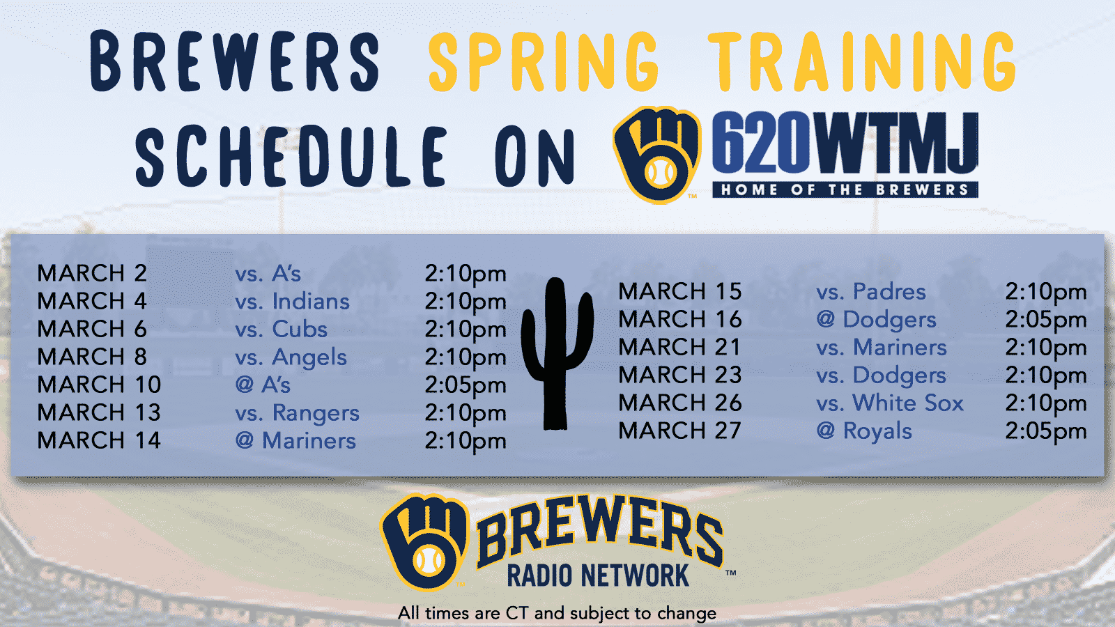 Brewers announce spring training broadcast schedule - Vimarsana News