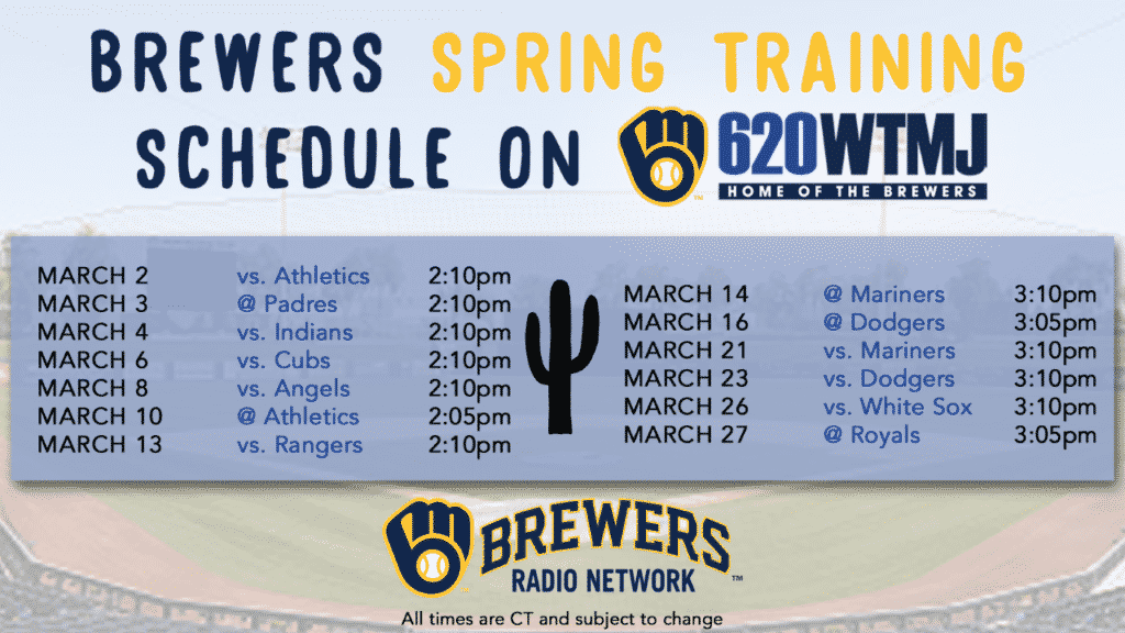 Milwaukee Brewers Schedule 2022 Brewers Announce Spring Training Broadcast Schedule - Wtmj