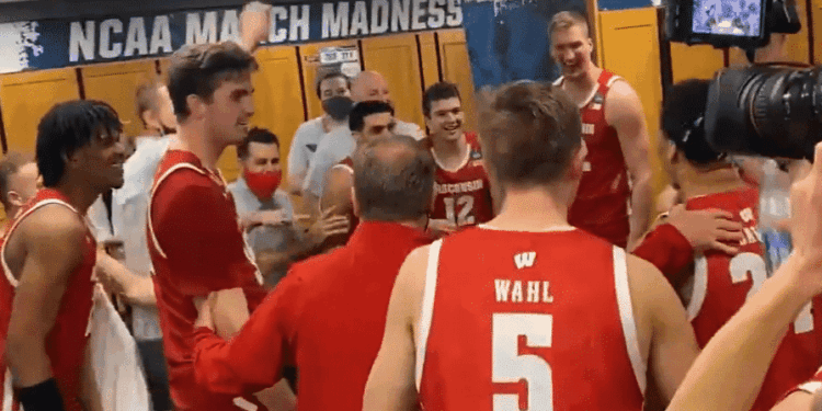 WATCH: Badgers locker room fired up after first round victory [VIDEO]