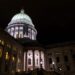 The Wisconsin State Capitol at night