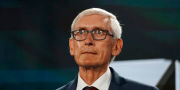 MILWAUKEE, WISCONSIN - AUGUST 19: Wisconsin Governor Tony Evers awaits to address the virtual Democratic National Convention, at the Wisconsin Center on August 19, 2020 in Milwaukee, Wisconsin. The convention, which was once expected to draw 50,000 people to Milwaukee, Wisconsin, is now taking place virtually due to the coronavirus pandemic. (Photo by Melina Mara - Pool/Getty Images)