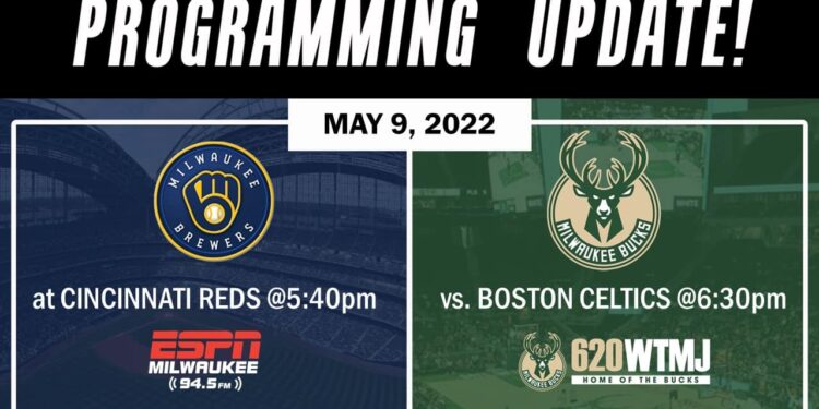 How to hear the Brewers/Bucks on Monday, May 9th