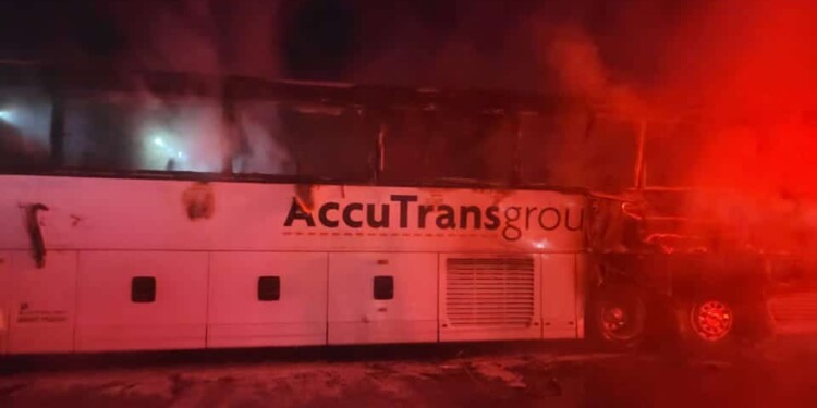 Wisconsin college wrestling team’s bus catches fire