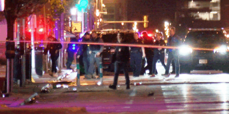 Milwaukee police on the scene of the Cinco de Mayo shootings.