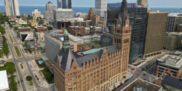 Milwaukee City Hall is seen Wednesday, June 14, 2023, in Milwaukee. (AP Photo/Morry Gash)
