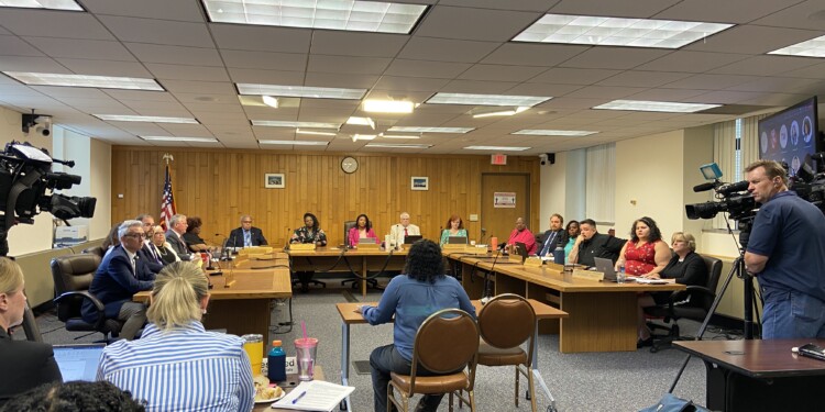 The Milwaukee County Board of Supervisors hearing public comment on the sales tax increase.