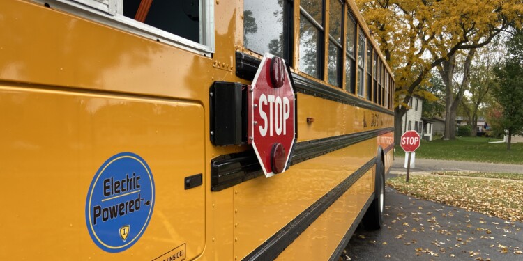 One of the new electric buses for the Palmyra-Eagle Area School District