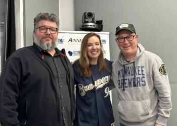 Sandy Maxx with filmmakers Steve Farr and Michael T. Vollmann