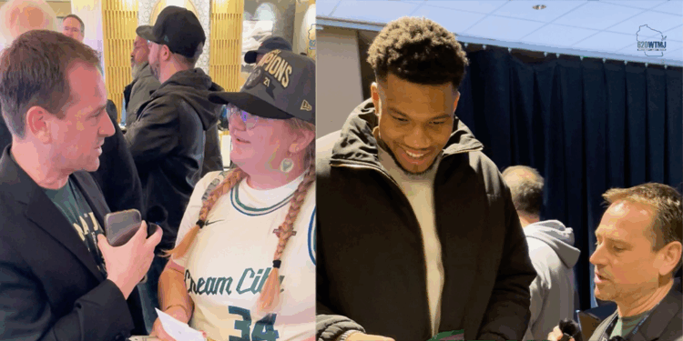 WATCH: Vince Vitrano shares young Bucks fan’s handmade art with Giannis Antetokounmpo at Thanalysis LIVE