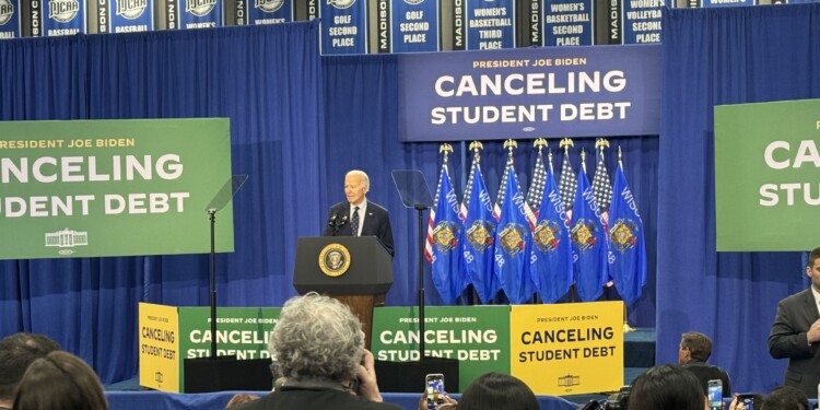 President Biden touting student loan forgiveness in Madison