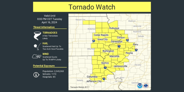 Grant County on Tornado Watch as high-speed winds creep in Southwest Corner of Wisconsin