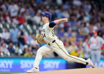 MILWAUKEE, WISCONSIN - MAY 10: Robert Gasser #54 of the Milwaukee Brewers throws a pitch during the first inning against the St. Louis Cardinals at American Family Field on May 10, 2024 in Milwaukee, Wisconsin. (Photo by Stacy Revere/Getty Images)