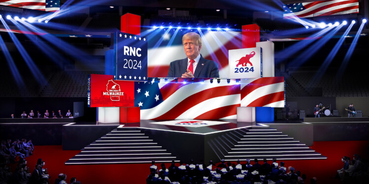 RNC Stage with Trump Face