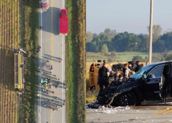 Eight students are stable after a bus rollover accident near Random Lake