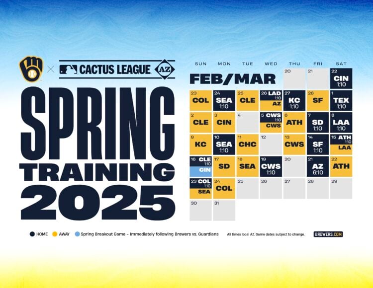 Brewers release 2025 Home Opener details + Spring Training info WTMJ