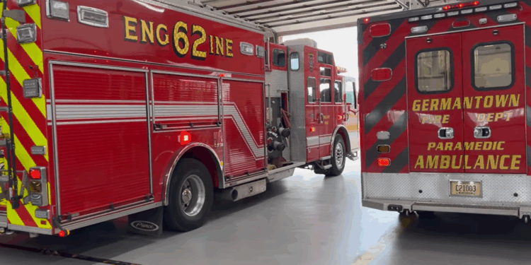 A firefighter injured in Germantown