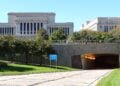 The Milwaukee County Courthouse is pictured in the foreground along with the Milwaukee Public Safety Building and the Kilbourn Tunnel. (Image credit: Asher Heimermann via Wikimedia Commons)