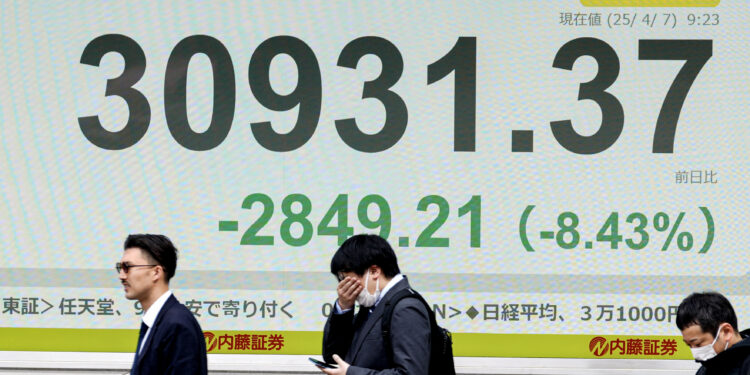 Panic Monday: Wall Street follows global markets sharply lower as Trump doubles down on tariffs