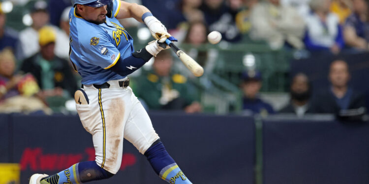 Yelich Drives in Three, Durbin Has Eventful Debut as Brewers Win 5-3 Over Athletics.