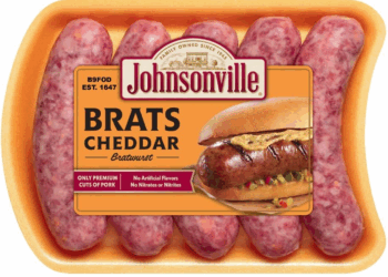 Johnsonville recalls cheddar brats over “hard plastic” found
