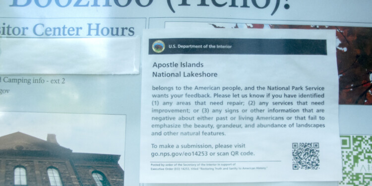 Signs posted near Apostle Islands seek reports of anti-American information