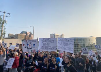 Anti-ICE protest in downtown Milwaukee