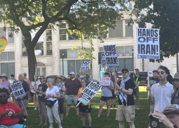 ‘No War On Iran’ protest in downtown Milwaukee