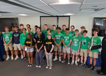 Blue Angels and Naval personnel inspire students