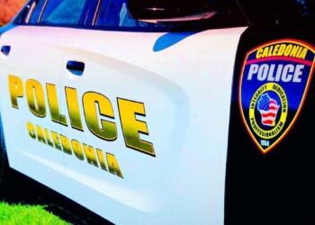 Man arrested after crashing his car into an elementary school in Caledonia