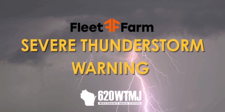 Weather: Fleet Farm Severe Thunderstorm Warning. The National Weather Service has issued a Severe Thunderstorm Warning. WTMJ Storm Team Alert is sponsored by Fleet Farm.