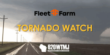 Weather: Fleet Farm Tornado Watch. The National Weather Service has issued an Tornado Watch. WTMJ Storm Team Alert is sponsored by Fleet Farm.