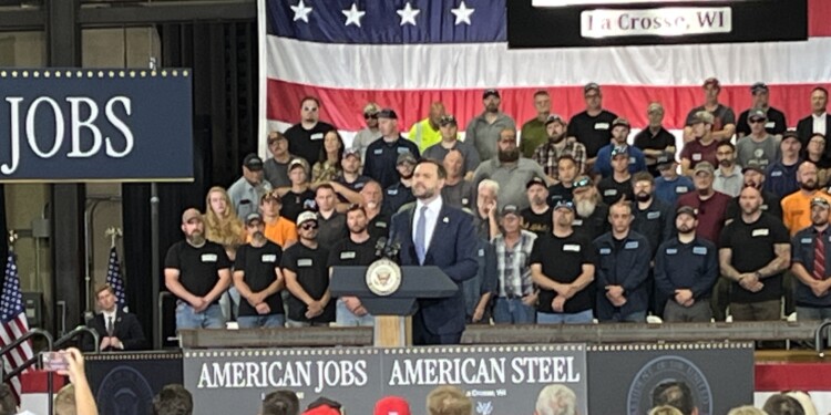 Vice President Vance touts spending bill during La Crosse visit; mum on federal flood relief