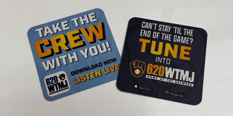 Take the Crew With You WTMJ Brewers Coasters