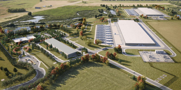 Rendering of $1 billion AI data center planned in Beaver Dam. Image courtesy of Meta