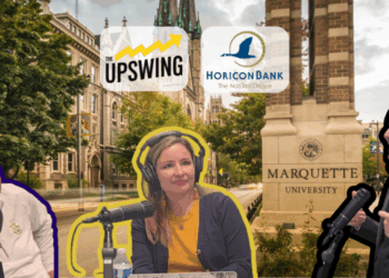 Marquette University President Dr. Kimo Ah Yun, Lemonis Center director Marilyn Jones and WTMJ's Jeff Sherman