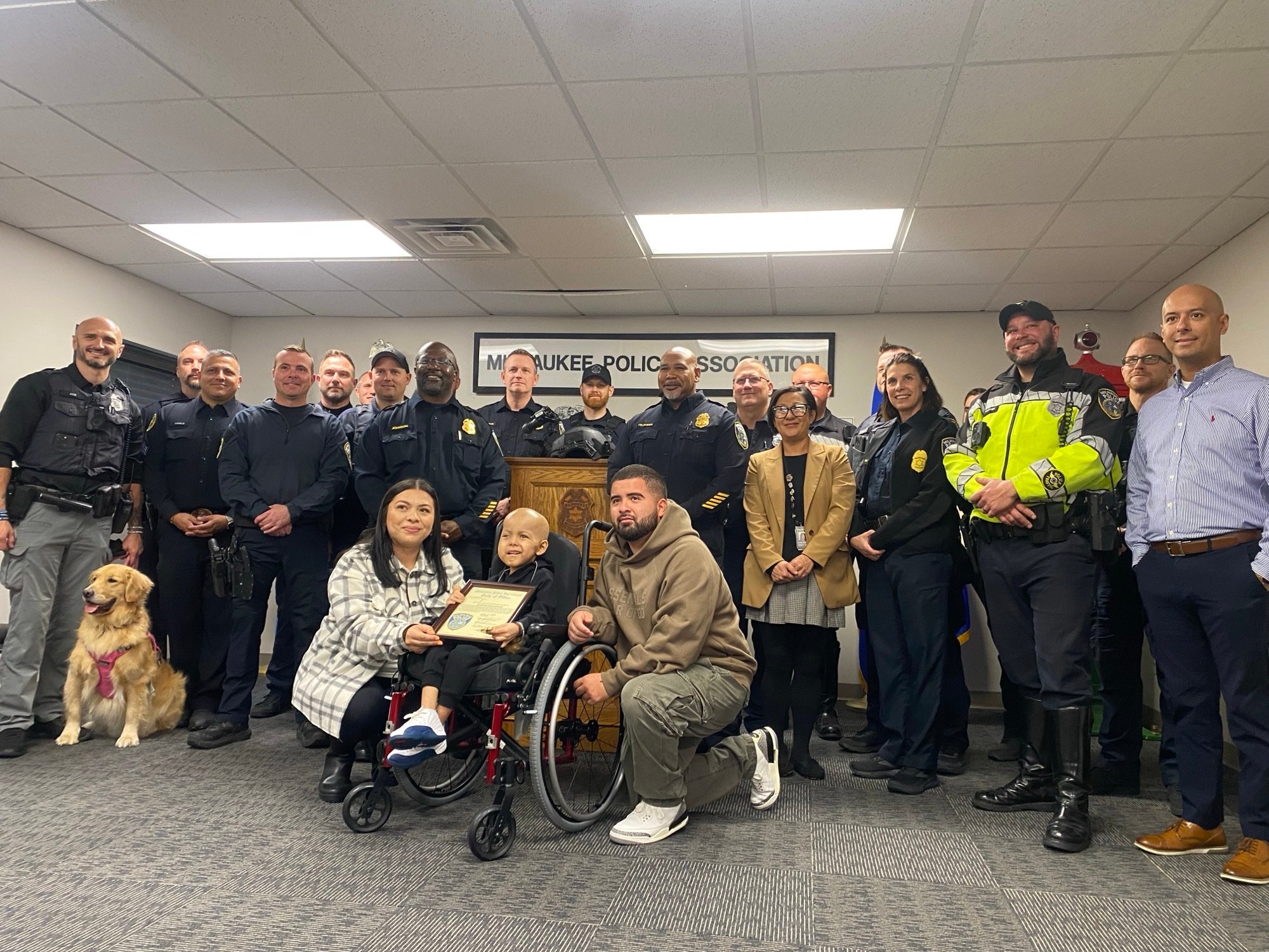 Milwaukee Police Association suprises child with rare cancer