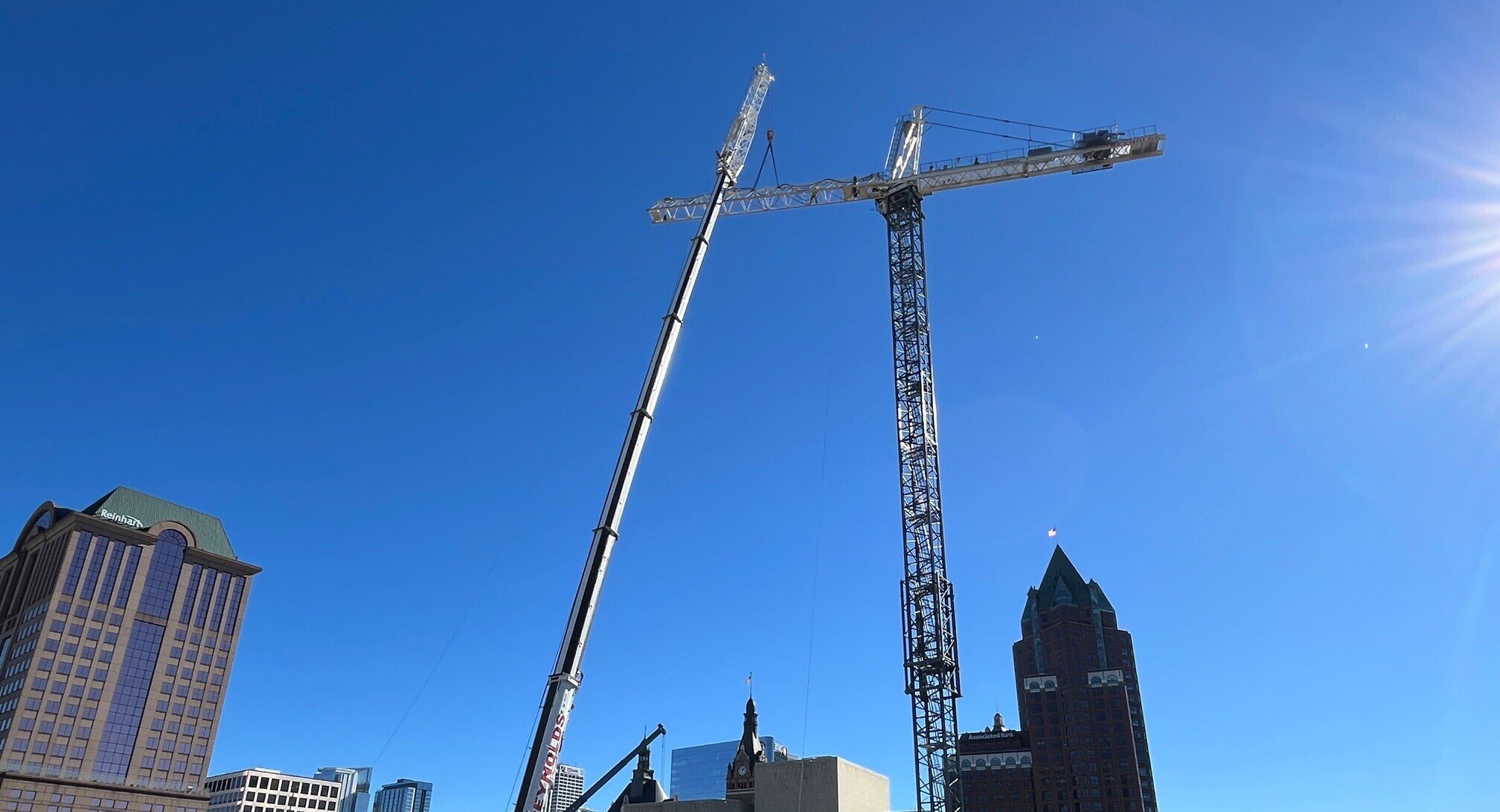 Crane dismantled at site of downtown Milwaukee high-rise development