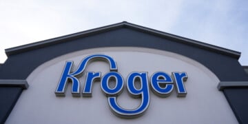 FILE - A Kroger grocery store is seen in Monroe, Ohio. (AP Photo/Jeff Dean, File)
