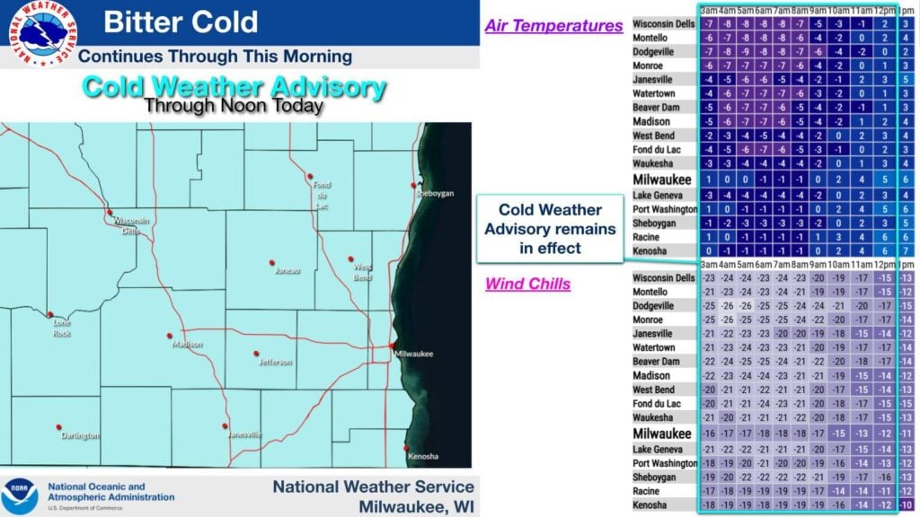 Cold Weather Advisory canceled for Southeast Wisconsin - WTMJ