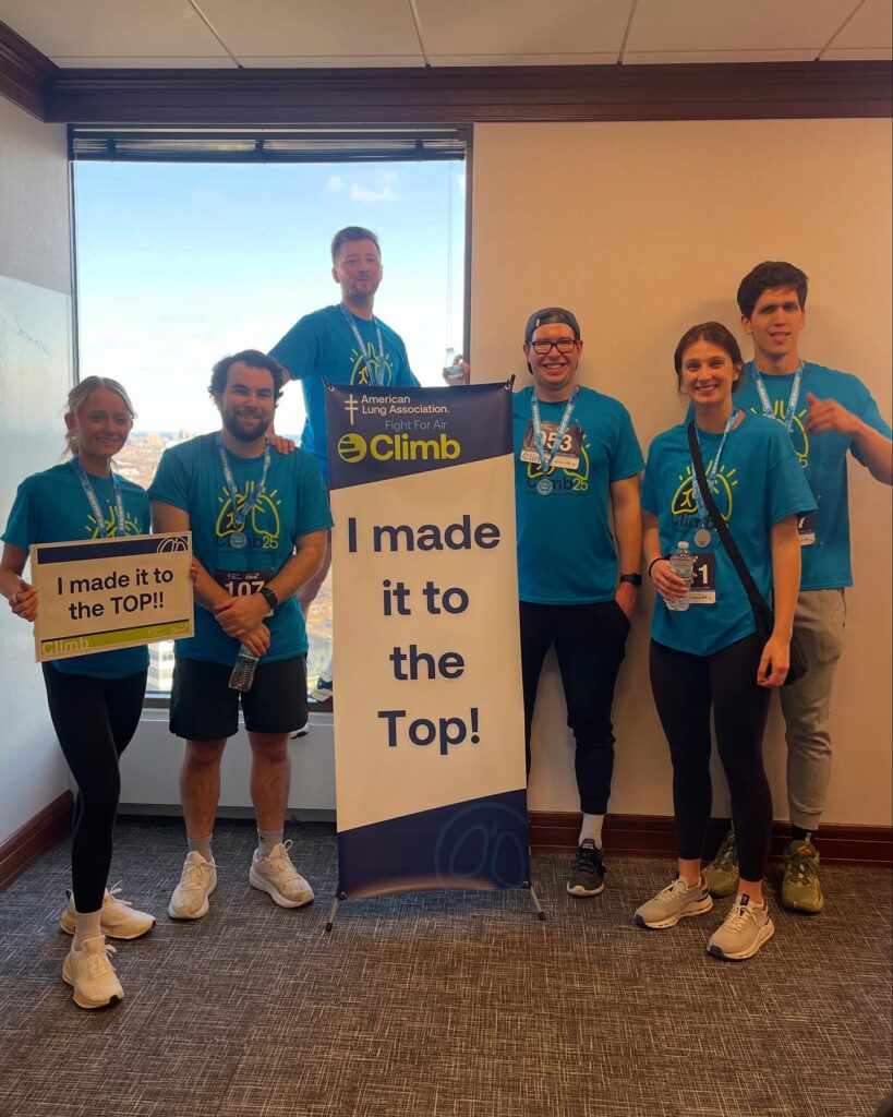 Making it to the top in the Fight for Air climb (Photo credit: American Lung Association)