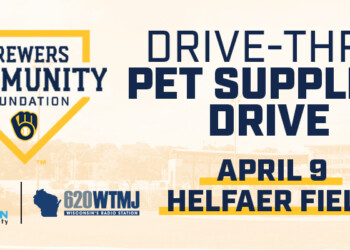 Brewers Community Foundation Pet Supplies Drive at Helfaer Field on April 9.