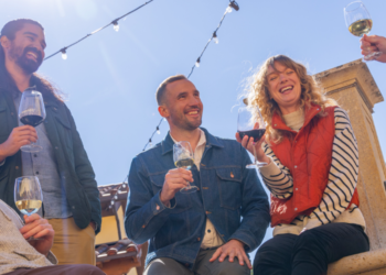 Friends Outside a Winery in Pepin (Photo: Travel Wisconsin)