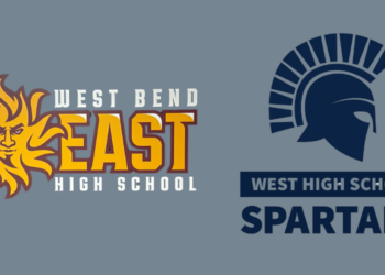 West Bend East and West High Schools logos.