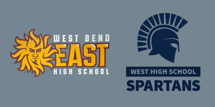 West Bend East and West High Schools logos.