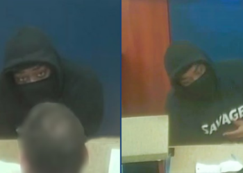 Robbery suspect wanted by the FBI.