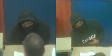 Robbery suspect wanted by the FBI.