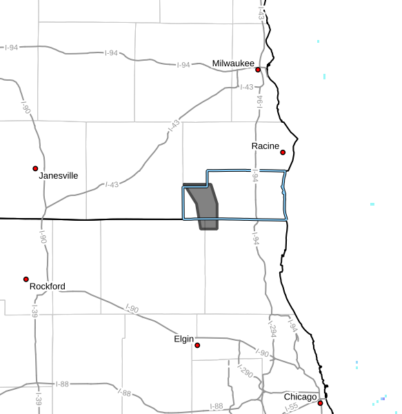 Flood watch issued for the Fox River near New Munster in Kenosha County from 11:00 a.m. on April 10 until 7:00 p.m. on April 12. Image courtesy of the National Weather Service.