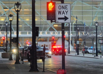 Police presence at the Milwaukee Intermodal Station after a shooting reported on April 9, 2026.