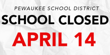 Pewaukee School District closure for April 14, 2026.